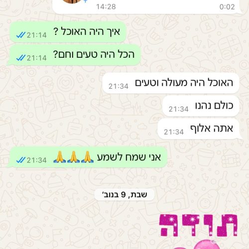 לקוח מרוצה שולחן שוק 20 איש